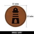 thumbnail image 2 of Lighthouse Striped 2.5" Faux Leather Round Engraved Iron-On Patch - Brown, 2 of 6