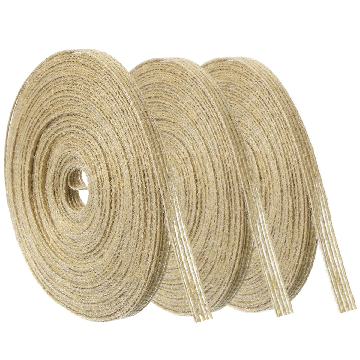 3 Rolls 32.8 Yard Natural Burlap Ribbons 0.39 inch Rustic Jute Ribbon 10 M Each Tan Ribbon Thin Twine Ribbon Ribbon for Crafts Christmas Bow Gift Wrapping Weddings