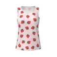 thumbnail image 4 of Xecao Strawberry Floral print women's scoop neck, loose-fit workout tank tops for the gym., 4 of 9