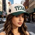 thumbnail image 4 of HuangHuanChen Trucker Hats Blank Hats Adjustable Baseball Caps for Men and Women TEXAS Letter Embroidered Two Tone Baseball Cap Unisex Casual Sports Sun Hat Blackish Green A, 4 of 4