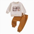 thumbnail image 4 of Xudanell Boy Clothes Winter Baby Boy Outfits Letter Embroidered Long Sleeve Sweatshirt Solid Color Sweatpants Warm Set, 4 of 4