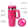 thumbnail image 5 of Ozark Trail 18 oz Insulated Stainless Steel Tumbler with Handle, Pink Shimmer, 5 of 9
