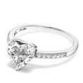 thumbnail image 3 of Gem Stone King 925 Sterling Silver White Topaz Engagement Ring for Women (2.14 Cttw, Heart Shape 8MM, Gemstone Birthstone, Available in Size 5, 6, 7, 8, 9), 3 of 5