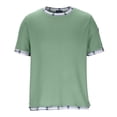 thumbnail image 3 of Ceisia Men's Short Sleeve Crew Neck T-Shirt Solid Color with Contrast Panels Casual Basic Pullover Top Soft Stretchy Gifts for Father, 3 of 7