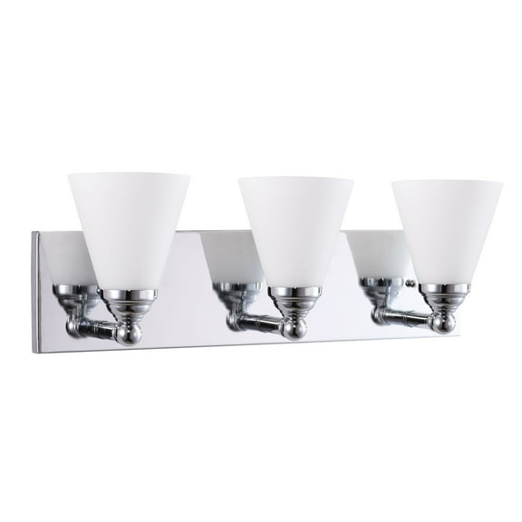 Sunlite Vanity Light Fixture, Frosted Glass Shade, Medium Base (E26) Socket, Standard A19 (60W Max), Brushed Nickel