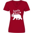 thumbnail image 3 of Inktastic Auntie Bear in White Women's V-Neck T-Shirt, 3 of 5