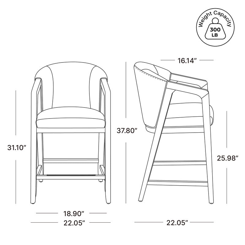 Spruce & Spring Exposed Wood Barstool Indoor Wood Frame Stool