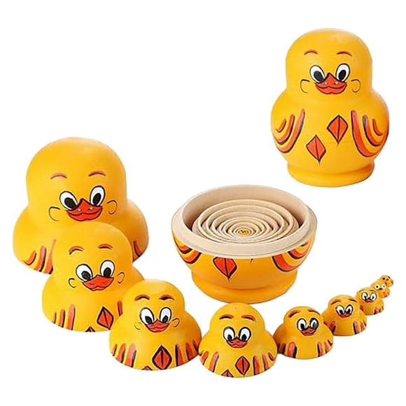 D Uck N Ested Doll Wooden Stack Prank Baby D Uck Prank Stackable D Uck Nesting Doll Handmade Nesting Dolls Toys Cute Animal Matryoshka Stacking Dolls Home De Cor