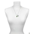 thumbnail image 3 of Delight Jewelry Silvertone Christmas Lights - Green Resin Silvertone Script Initial Disc - W - Charm Necklace, 20"+3", 3 of 4
