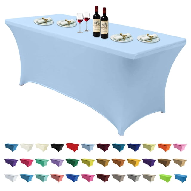 Cubierta de mesa ABCCANOPY de 6 pies Spandex ajustado de poliéster azul cielo