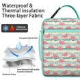 thumbnail image 2 of Flamingo Insulated Lunch Box Student Reusable Lunch Tote Bag with Water Bottle Holder Portable Lunch Bag School Travel, 2 of 6