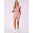 thumbnail image 3 of DARING DIVA Waffle Knit Lounge Set 2 Pieces Outfits Tracksuit Sweatsuits 3XL Pink, 3 of 6