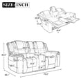 thumbnail image 2 of 2-Seater Home Theater Recliner Loveseat, Manual Recliner Sofa with Storage Box & Built-in Cup Holders for Living Room, 2 of 24