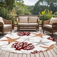 thumbnail image 4 of Brown Starfish Coastal Round Area Rug 6Ft Washable Circle Rugs for Bathroom Office, Coral Nautical Summer Ocean Non-Slip Carpet Floor Mats Indoor Outdoor Carpet Runner Aesthetic Home Decor, 4 of 8