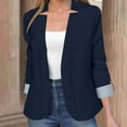 thumbnail image 5 of nerohusy Cardigans Blazer for Women Trendy Roll up Long Sleeve Blazer Open Front Cardigan Jacket Elegant Work Office Blazer Navy,XXL, 5 of 9