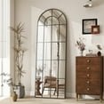 thumbnail image 6 of BEAUTYPEAK 65"x 23" Arched Full Length Windowpane Mirror Wall-Decor Mirror,Black, 6 of 8