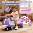 thumbnail image 2 of 12V 2-in-1 Electric Wiggle Car for Kids Ages 3-8, Ride On Toy with Bluetooth, LED PU Wheels, Wide Foot Platform, 66 lbs, Purple, 2 of 7