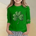 thumbnail image 2 of lnmuld Summer Tops St Patricks Day Print Top Long Sleeve Tee Shirt for Girls Kids Holiday Party Outfit Size:6-7 Years, 2 of 3