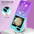 thumbnail image 4 of Glitter Case for Samsung Galaxy Z Flip 5 for Women Girls, Bling Sparkle Colorful Gradient Quicksand Waterfall Soft TPU Liquid Case Cover for Samsung Galaxy Z Flip5 LSJB-Green Purple, 4 of 14