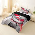 thumbnail image 2 of Homewish 3D Spiral Print Twin Comforter Sets,Modern Aesthetic Bedding Set,Red,Black Reversible,2-Piece,1 Comforter and 1 Pillowcase, 2 of 7