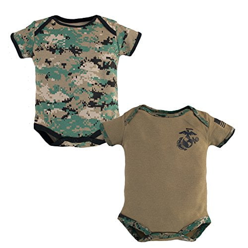 Trooper Clothing 2 Pack Marine Woodland/Coyote Bodysuit (6-9)