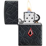 Zippo 46756 Armor Crystal Design Matte Black Metal Pocket Lighter