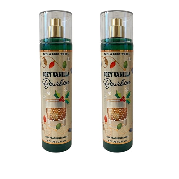 Bath & Body Works Cozy Vanilla Bourbon Fragrance Mist 8 fl oz 2 Pack
