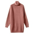 thumbnail image 4 of zaveiop Womens Turtleneck Oversized Long Sweater Dress 2025 Plus Size Tunic Pullover Knit Winter Dresses (Pink, M), 4 of 4