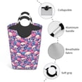 thumbnail image 4 of Lsque white Skull blue flower Laundry Basket, Laundry Hamper, Dirty Clothes Hamper for Laundry, Collapsible, Waterproof Laundry Baskets with Aluminum Handles for Laundry, Dorm, Family, 4 of 6