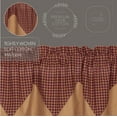 thumbnail image 4 of VHC Brands Patriotic Patch Primitive Red Plaid Cotton Patriotic Patch Kitchen Curtains Valance 16x72, 4 of 5