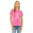 thumbnail image 2 of White Ribbon Breast Cancer Awareness Support Family Friends Run Walk Marathon Women's T-shirt, S, Azalea Pink, 2 of 5