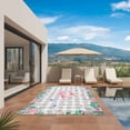 thumbnail image 2 of Pink Flamingo Outdoor Rug 6x9 Ft, Non Slip Washable Area Rug, Green Summer Tropical Botanical Grey Plaid Patio Rugs Carpet Runner, Large Floor Mat for Indoor/Outdoor Deck Porch Camping, 2 of 8