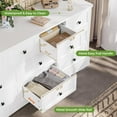 thumbnail image 5 of 10 Drawers Double Dresser with Charging Station, Farmhouse Dresser for Bedroom, Large Wooden Chest of Drawers Storage Tower Organizer for Living Room Closet, White, 5 of 8