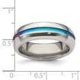 thumbnail image 3 of Edward Mirell Titanium Rainbow Anodized Center Polished 7mm Band, 3 of 7