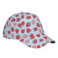 thumbnail image 3 of Kdxio Unisex Strawberries Pattern Baseball Cap Unisex Washed Classic Adjustable Hat, 3 of 8