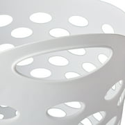 Mainstays Flexible Round Laundry Hamper, White Plastic