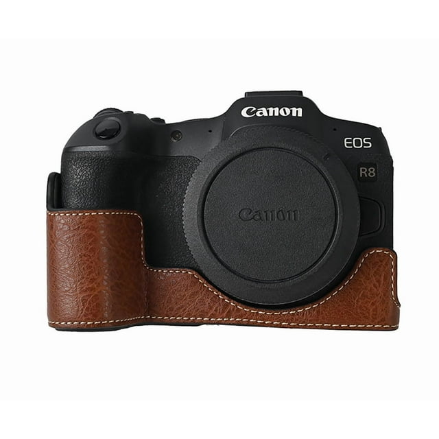 GadgetCom Coque de Protection en Cuir PU Antidérapante Compatible avec Canon EOS R8