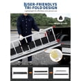 thumbnail image 2 of Heavy Duty 1500 lbs Aluminum Tri-Fold Snowmobile Loading Ramp – Wide Non-Slip Surface, Collapsible, Safety Straps, Ski Guides – for Motorcycle, ATV, UTV, Lawn Mower, Truck & Trailer, 2 of 8
