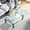 Grey Marble, variant on Living Room Rectangle Coffee Table, Tea Table Suitable for Waiting Room, Modern Side Coffee Table with Wooden Leg, Glass Tabletop with Lower Shelf,Grey Marble