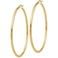thumbnail image 2 of 14k Yellow Gold Polished 2x60mm Tube Hoop Earrings, 2 of 6