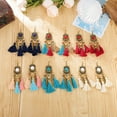 thumbnail image 4 of Hyasfey 1 Pair Bohemia Style Dangle Earrings Tassel Leaf Dangle Long Style Earrings Beads Decor Vintage Dating Banquet Earrings Jewelry Gift, 4 of 7