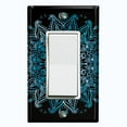thumbnail image 1 of Metal Light Switch Plate Cover Teal Black Mandala Circle Tile Pattern MDL007, 1 of 13