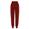 thumbnail image 6 of Comfy Cotton Elastic Waist Sweatpants Sports Gym Joggers Pants with Pockets Womens Activewear Casual Loungewear (XL, Red), 6 of 7