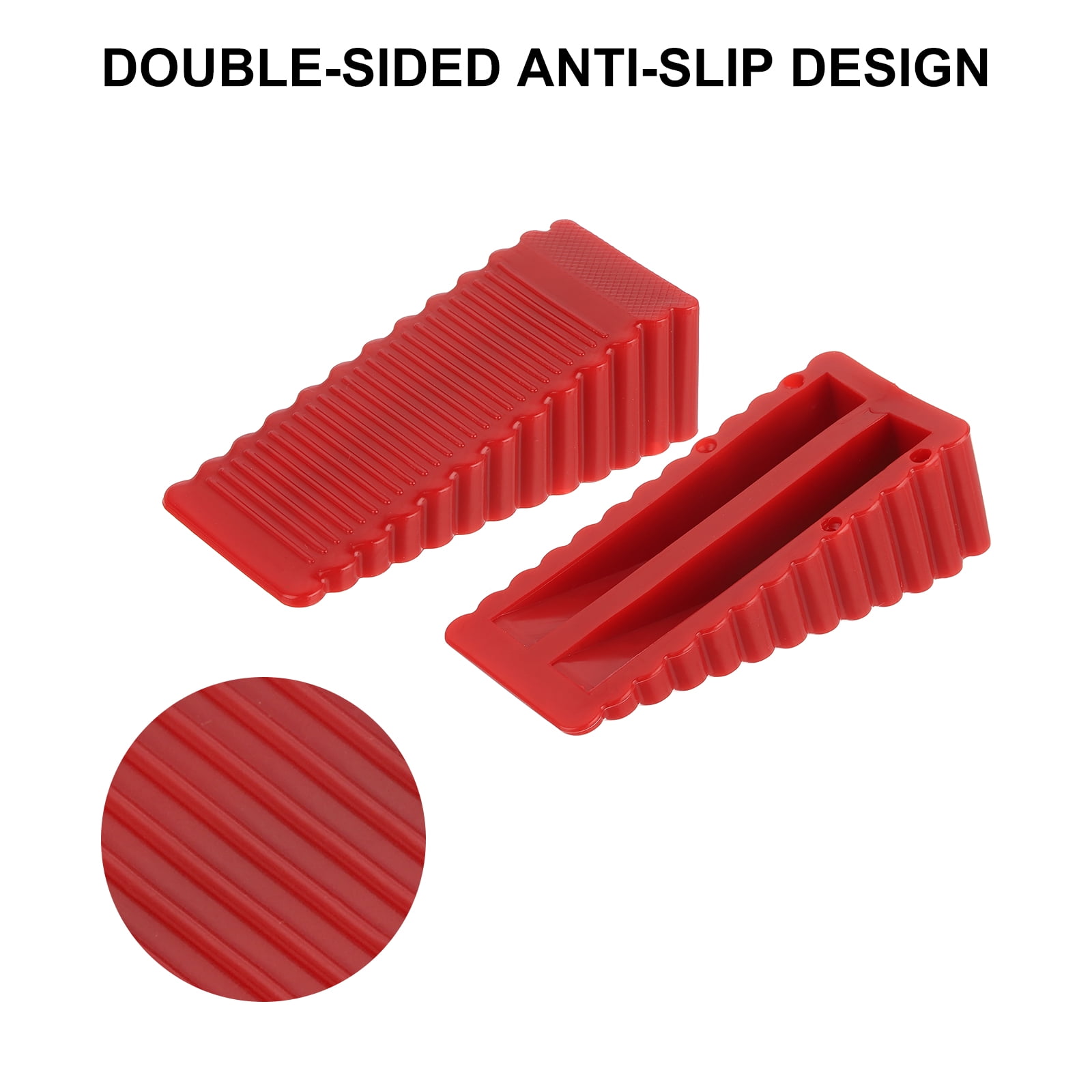 Uxcell 8 Pack 1.10" ABS Door Stoppers for Bottom Door Stop Wedge, Red