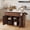 Walnut, variant on Wirrytor 47" Kitchen Island with Storage and Drop Leaf, Modern Rolling Kitchen Cart, Expandable Island Table with Marble Look Top and Hooks, White