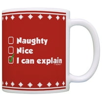 ThisWear Funny Christmas Coffee Mug Naughty Nice I Can Explain Ugly Christmas Sweater Themed Christmas Mugs for Women 11 ounce Coffee Mug Red