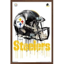 NFL Pittsburgh Steelers - Drip Helmet 20 Wall Poster, 22.375" x 34", Framed