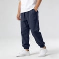 thumbnail image 5 of Pants for Boys Comfortable Stylish Casual Autumn Linen Blend Long Elastic Waist Trousers, 5 of 7