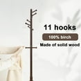 thumbnail image 2 of Wooden coat rack freestanding, 10 Hooks Coat Tree stand for Entryway, Solid Wood Standing Coat racks,  Vintage heavy duty coat rack, 2 of 6