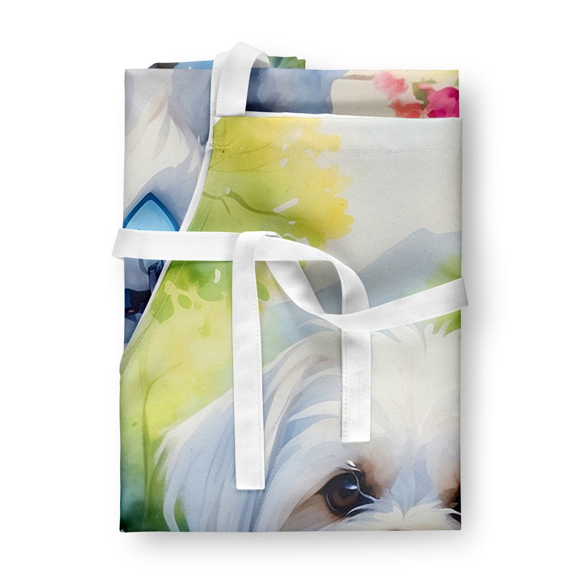 Maltese Spring Path Apron 27 in x 30 in